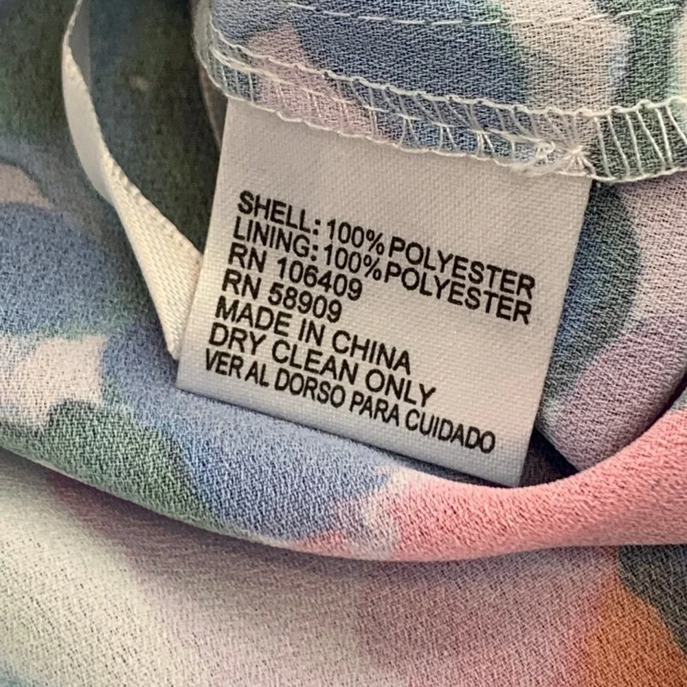 Cremieux Soft Watercolor Floral Blouse Sleeveless Large‎ Double Layered Detail - Picture 5 of 11